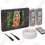 Комплект видеодомофона с двумя вызывными панелями и двумя миниатюрными камерами Eplutus EP-2297